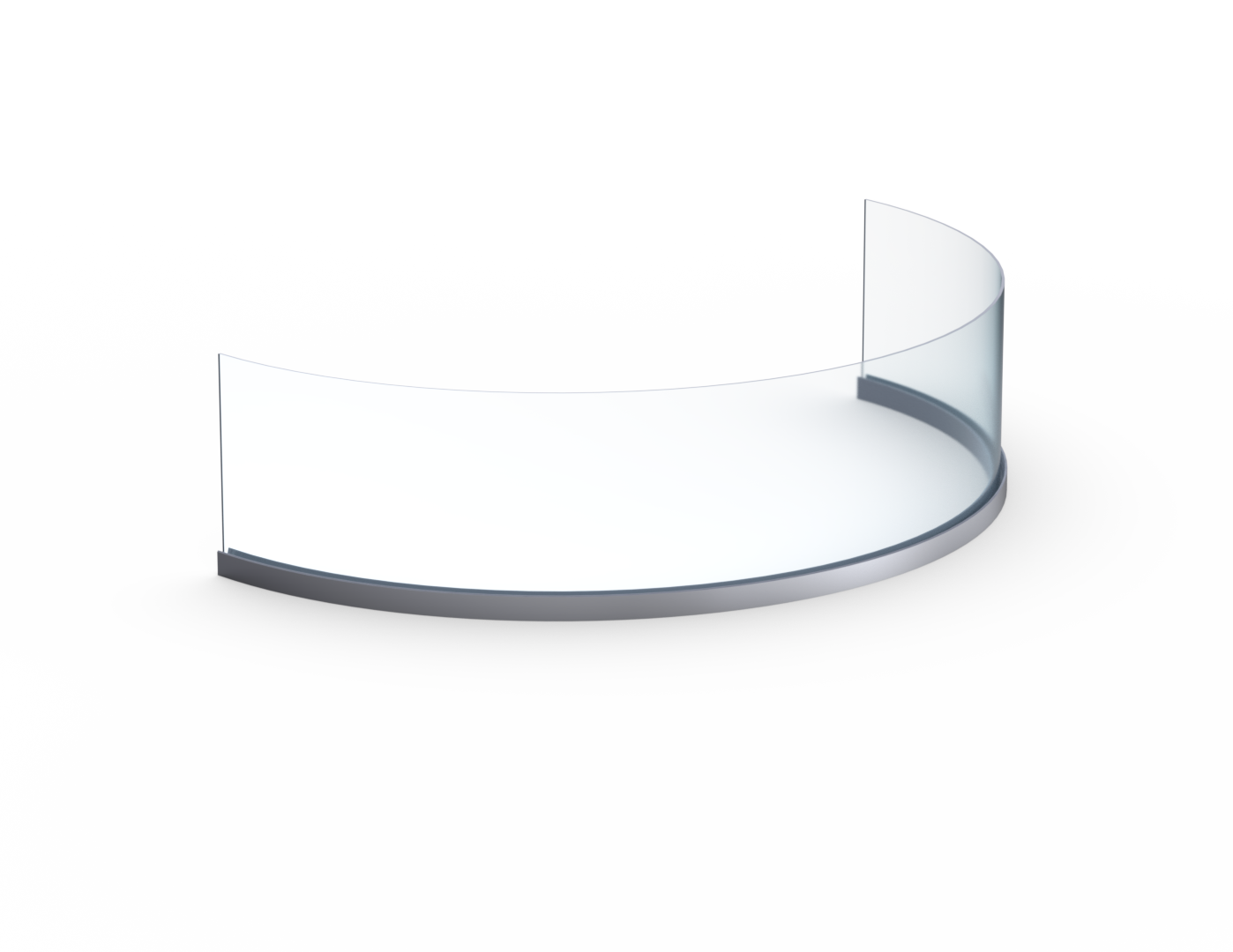 Garde-corps en verre cintré