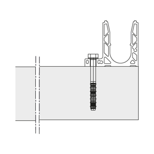 Schéma technique du profil L — pose en bord de dalle